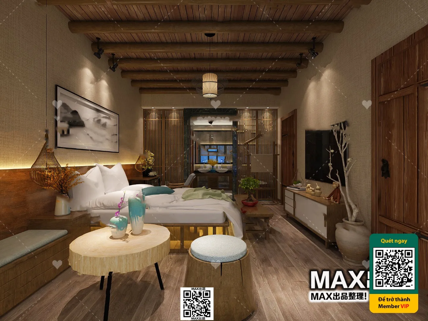 3D SCENES – WABI SABI STYLE – VRAY / CORONA – 3D MODEL – 6136