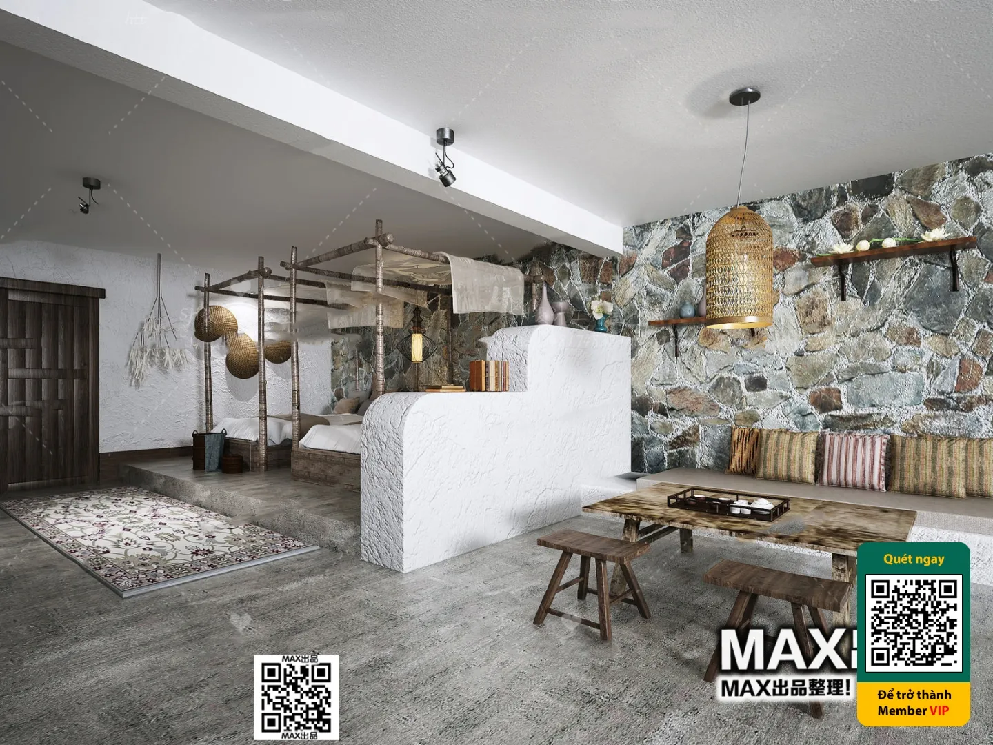 3D SCENES – WABI SABI STYLE – VRAY / CORONA – 3D MODEL – 6154