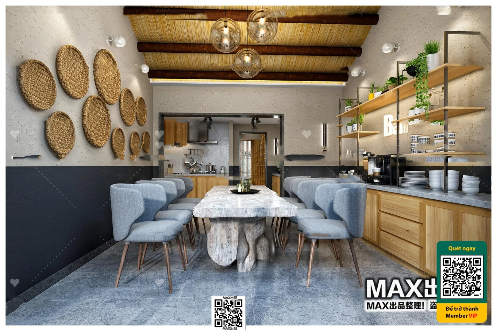 3D SCENES – WABI SABI STYLE – VRAY / CORONA – 3D MODEL – 6155