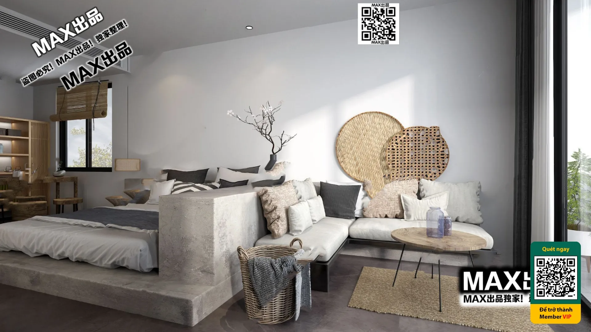 3D SCENES – WABI SABI STYLE – VRAY / CORONA – 3D MODEL – 6157