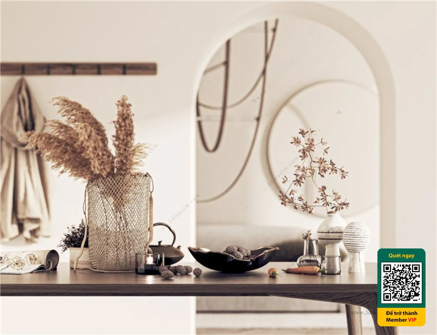 3D SCENES – WABI SABI STYLE – VRAY / CORONA – 3D MODEL – 6238