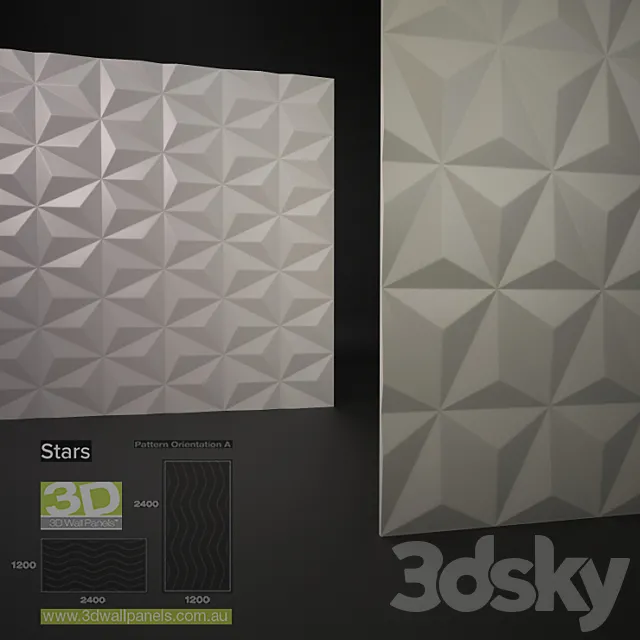 3D Wall Panels Stars 3D Model 3D Wall Panels Stars 3D Model