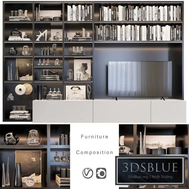 FURNITURE – TV WALL – 3DSKY Models – 10988