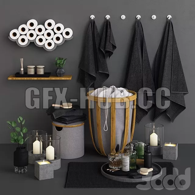 BATHROOM DECOR – Bamboo & Concrete Bathroom Set