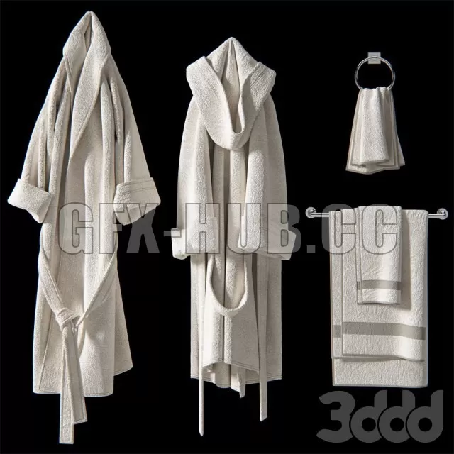 BATHROOM DECOR – Bath set 2 (bathrobe, towel set, hanger)