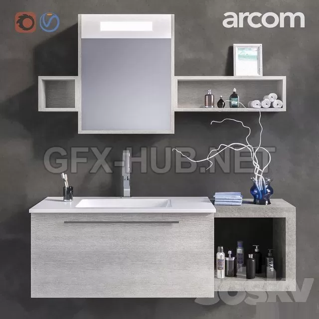 BATHROOM DECOR – Bathroom furniture set E.LY COMPOSITION 40