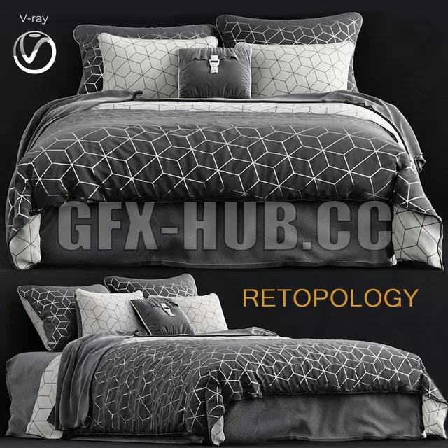 BED – Bedding Charcoal Sine Quilt Cover Set