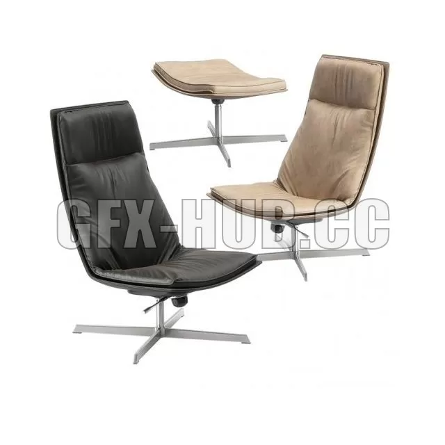 CHAIR – Catifa 70 Soft Arper chair with footstool