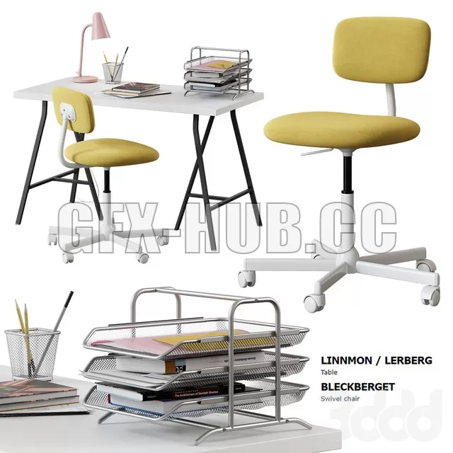 CHAIR – Ikea Linnmon – Lerberg Table Bleckberget Chair
