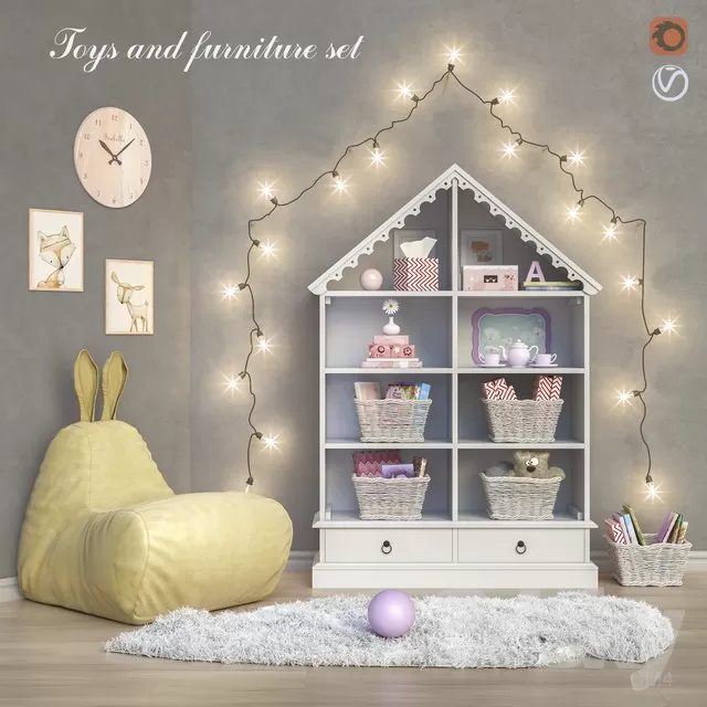 CHILDROOM – FURNITURE SETS – 3D MODELS – 046