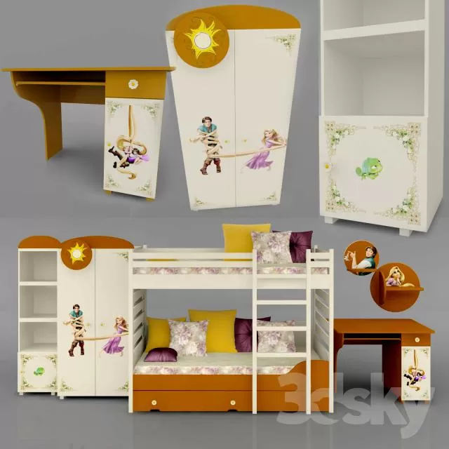 CHILDROOM – FURNITURE SETS – 3D MODELS – 057
