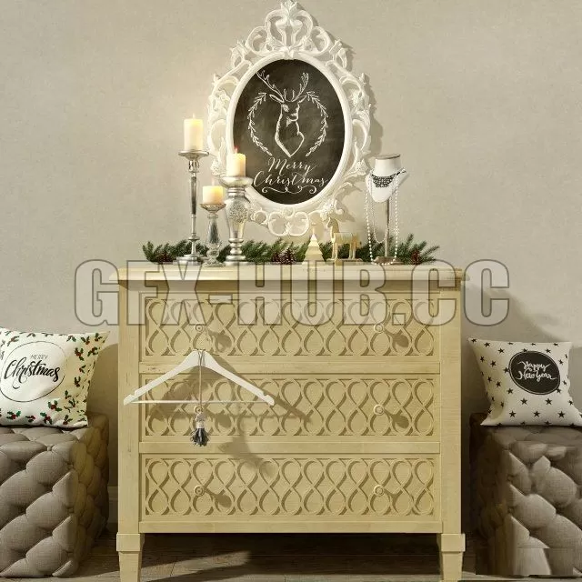 DECORATION – Chest Hooker Melange with Christmas decor