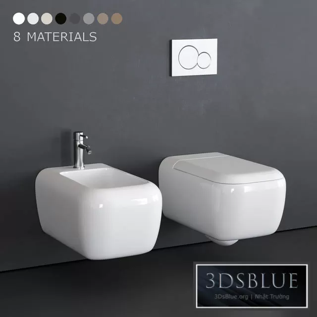 BATHROOM – TOILET & BIDET – 3DSKY Models – 1644
