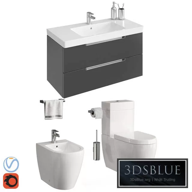 BATHROOM – TOILET & BIDET – 3DSKY Models – 1653