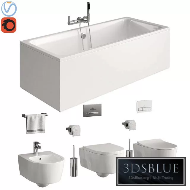 BATHROOM – TOILET & BIDET – 3DSKY Models – 1656