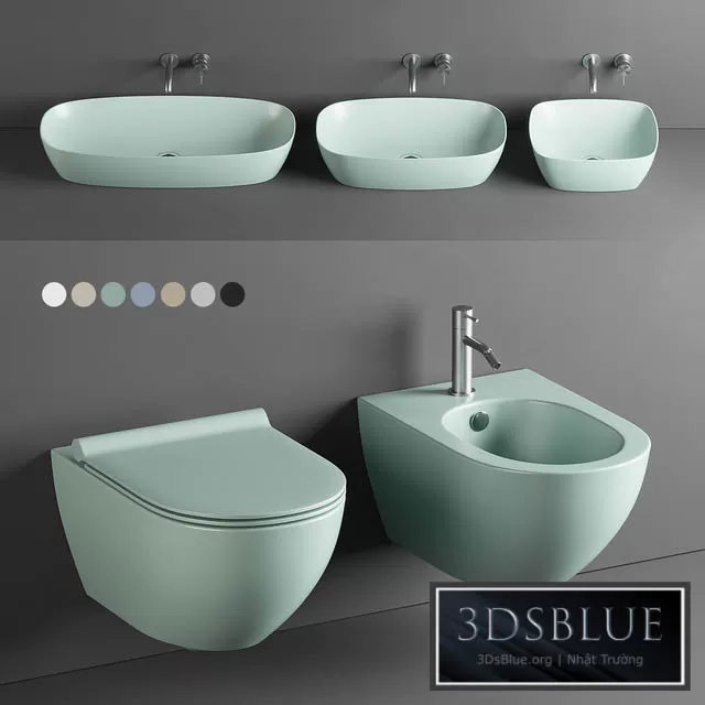 BATHROOM – TOILET & BIDET – 3DSKY Models – 1661