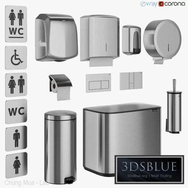 BATHROOM – TOILET & BIDET – 3DSKY Models – 1696