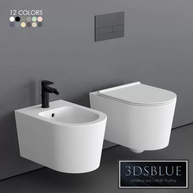 BATHROOM – TOILET & BIDET – 3DSKY Models – 1708