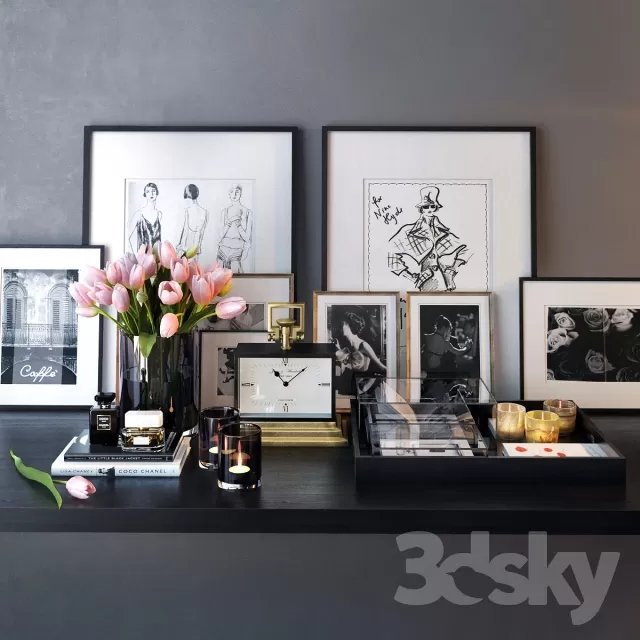 DECORATION – DECORATIVE SET – 3DS MAX MODELS – 082