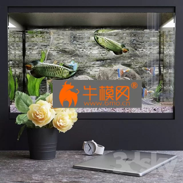 DECORATION – Decorative set with aquarium DECORATION – Decorative set with aquarium