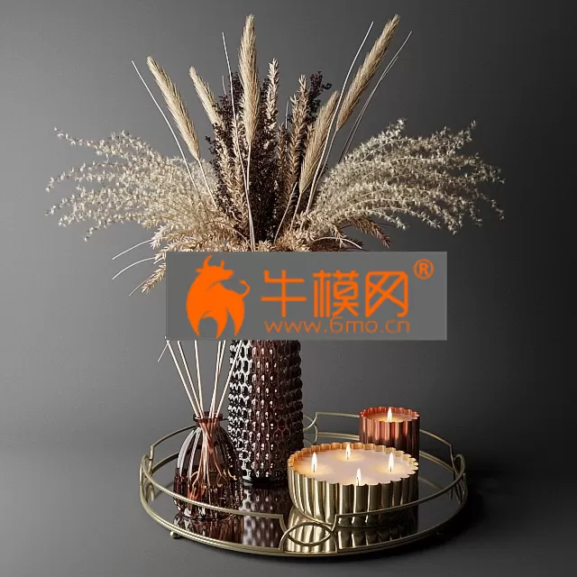 DECORATION – Dried-Flowers-in-a-Decorative-Vase