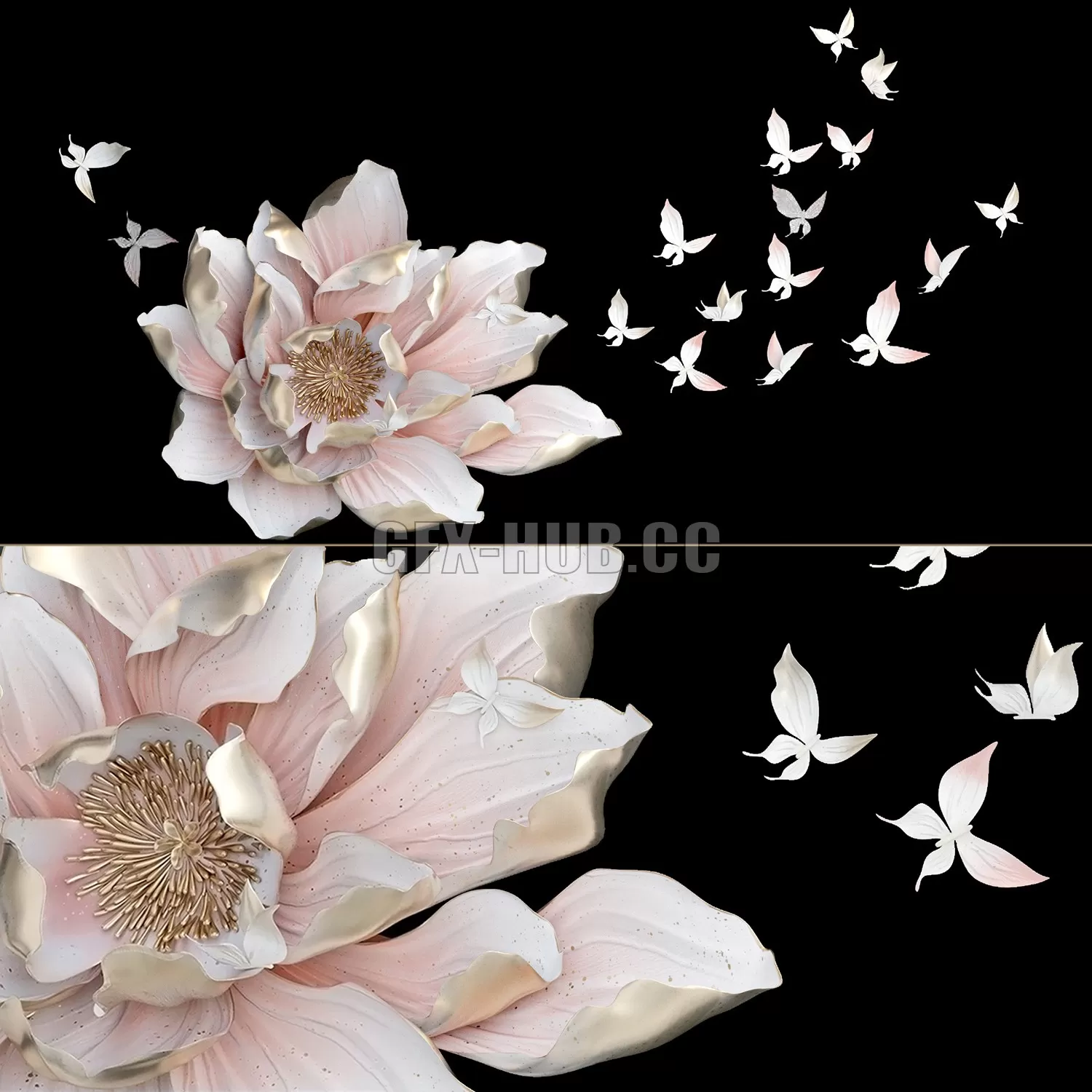 DECORATION – HP Decor Wall Decor Flower and Butterfly II