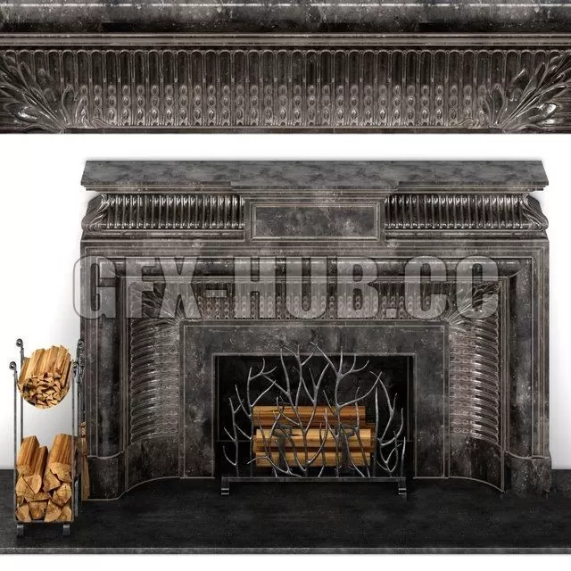 FIREPLACE – Fireplace with tools