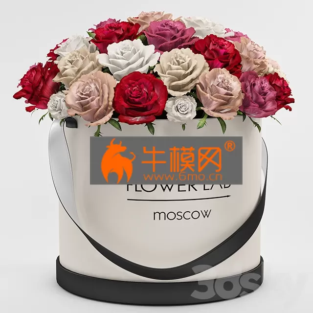 FLOWER – A bouquet of roses in a gift box