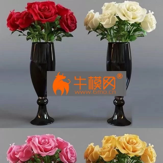 FLOWER – Four Bouquet of Roses