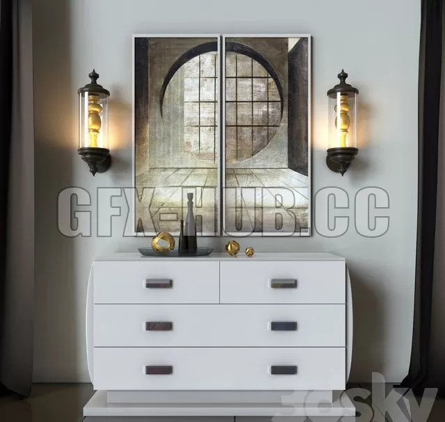 PRO MODELS – Chest of drawers and lamp Smania