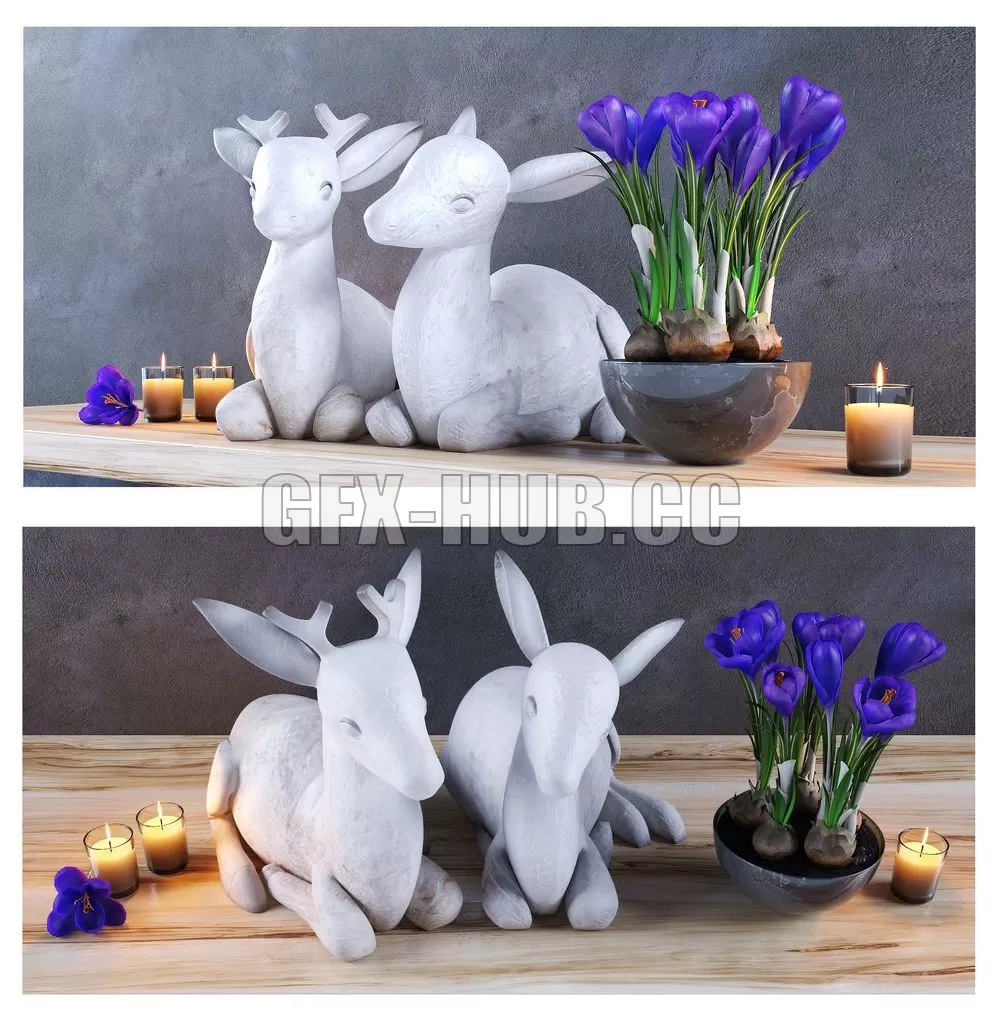 PRO MODELS – Composition with deer and crocuses