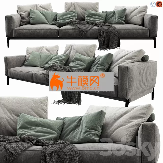 PRO MODELS – Flexform Romeo 3 Seater