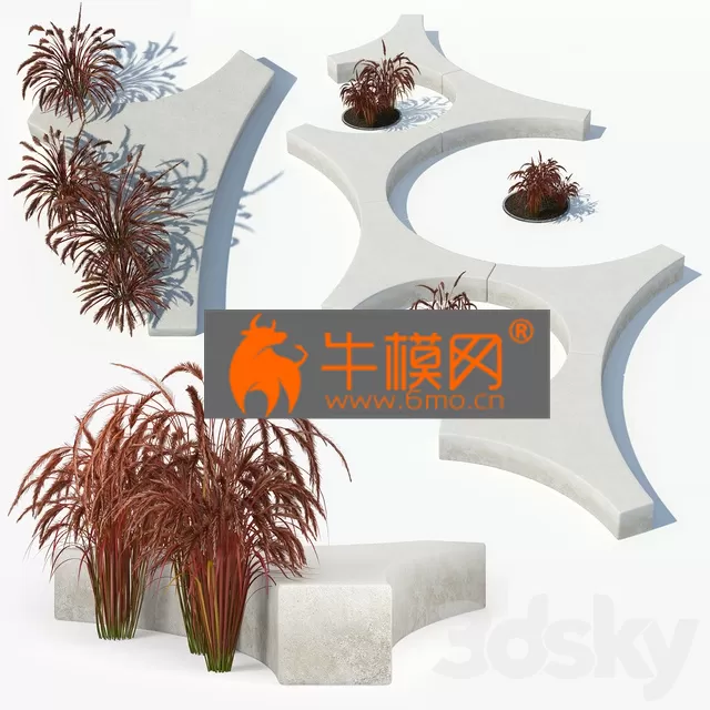 PRO MODELS – Folia bench Graceful Fountain Grass