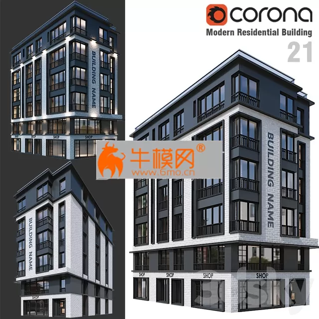 PRO MODELS – Modern Residential Building 21