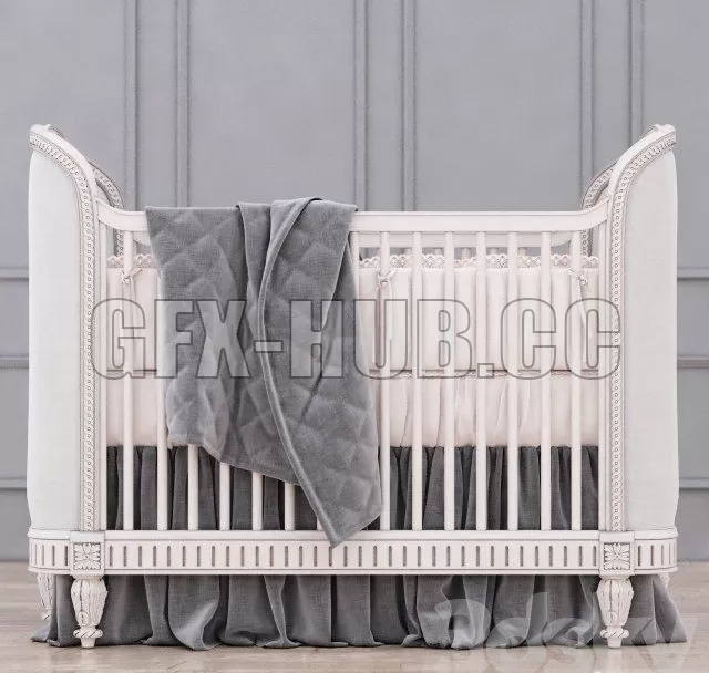 PRO MODELS – RH Belle Upholstered Crib (Antique Grey Mist)
