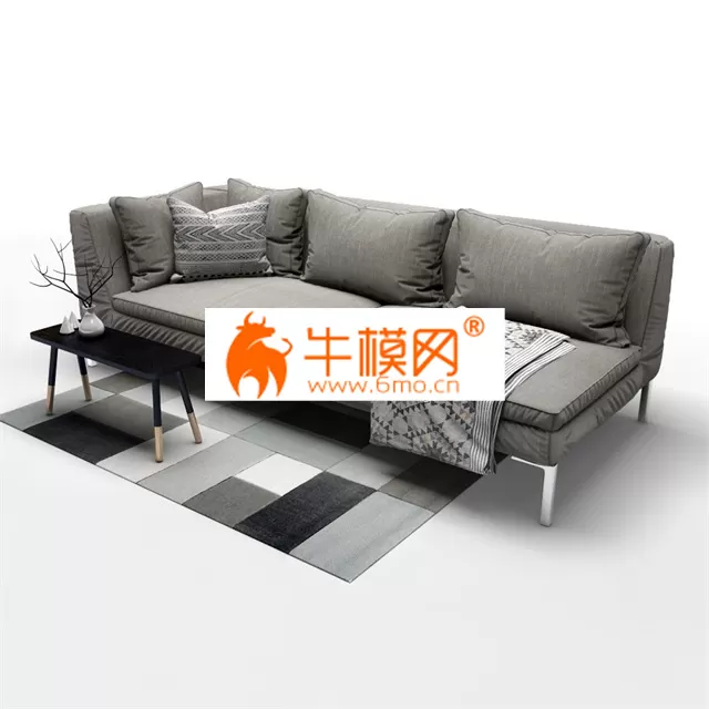 SOFA – Capitone gray sofa 07