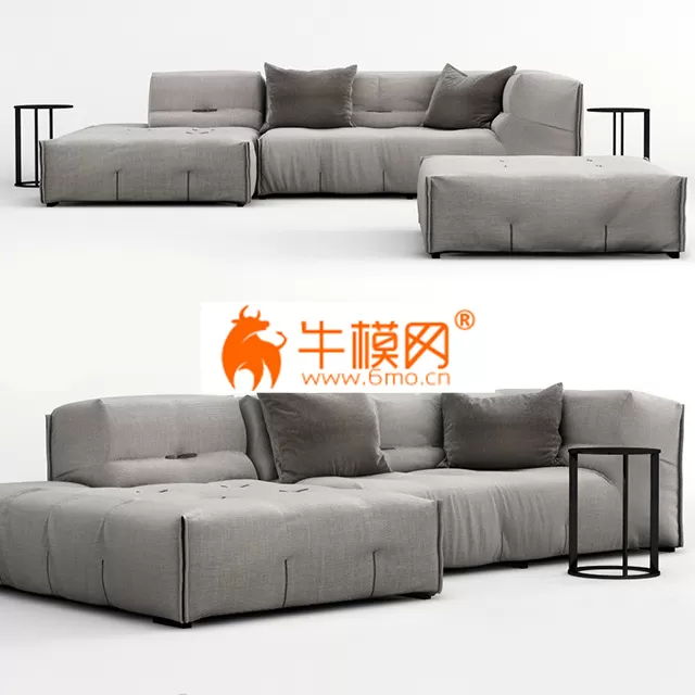 SOFA – Capitone gray sofa 08