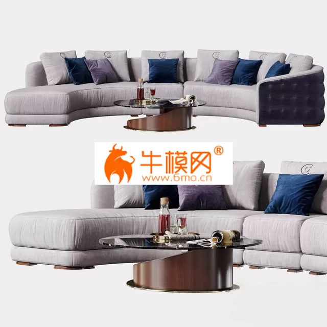 SOFA – Carpanelli Contemporary Desyo Sofa Curved Table Minerva