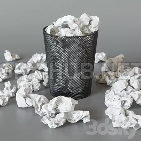 A trash can with papers – 884 A trash can with papers – 884