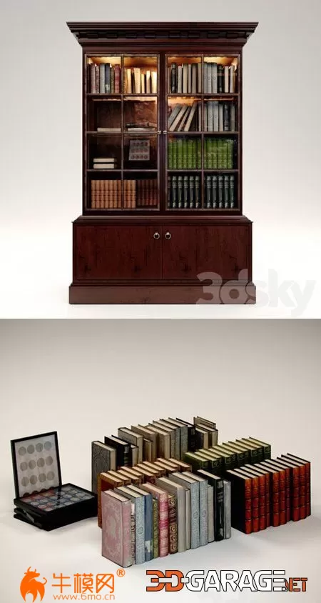 Baker China Cabinet and books (max 2015, fbx) – 1082 Baker China Cabinet and books (max 2015, fbx) – 1082