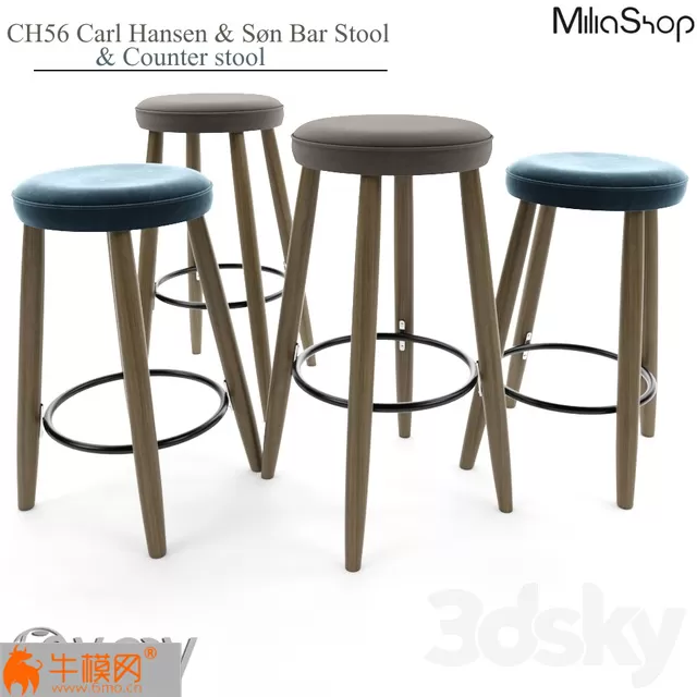CH56 Carl Hansen and SEn Bar Stool and counter stool – 1371