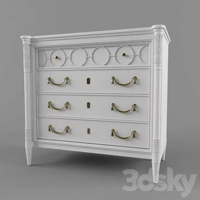 Charleston Regency-King Charles Bachelor’s Chest in Ropemaker’s White – 1380 Charleston Regency-King Charles Bachelor’s Chest in Ropemaker’s White – 1380