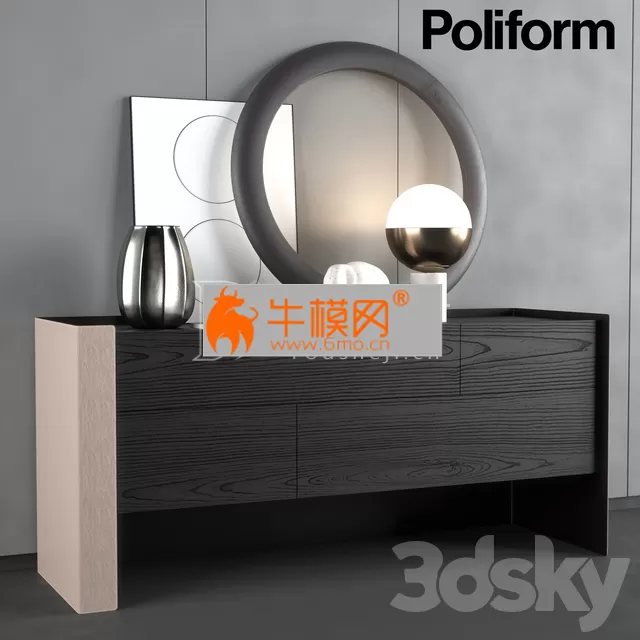 Chest of drawers Poliform Chloe night complements – 1394 Chest of drawers Poliform Chloe night complements – 1394