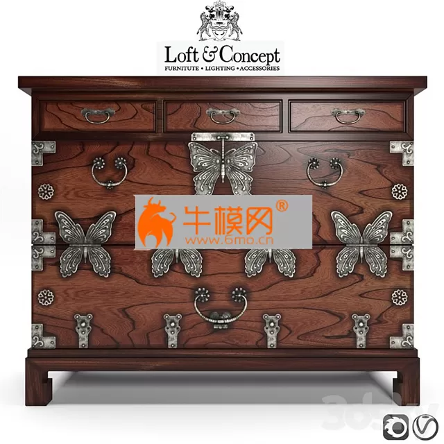 CHINOISERIE CHEST OF DRAWERS BUTTERFLY – 1404 CHINOISERIE CHEST OF DRAWERS BUTTERFLY – 1404