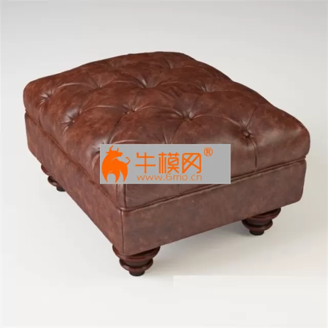 Claverdon Semi-Aniline Leather Footstool – 1452