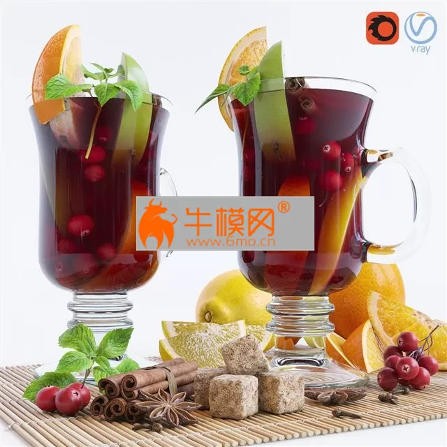 Composition with mulled wine and ingredients – 1501