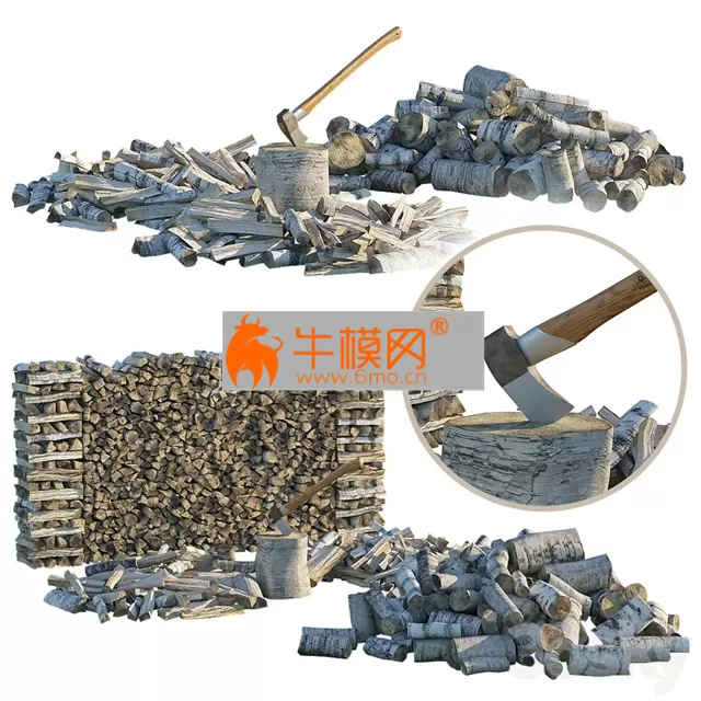 Firewood  wood pile ax – 1771