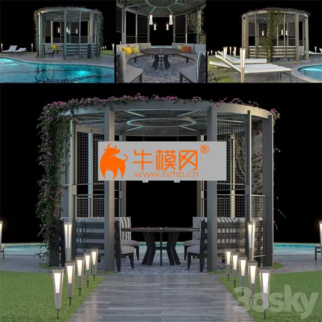 Gazebo and Swimming Pool # 6 – 1854 Gazebo and Swimming Pool # 6 – 1854