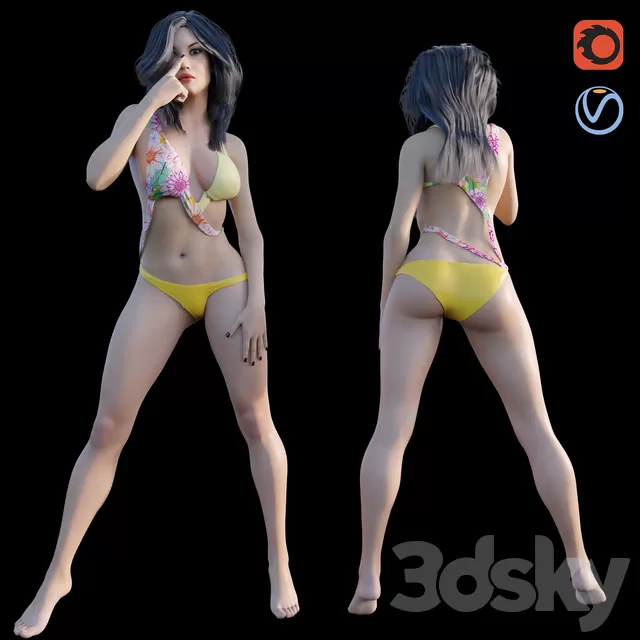 Girl bikini 02 standing – 1866 Girl bikini 02 standing – 1866