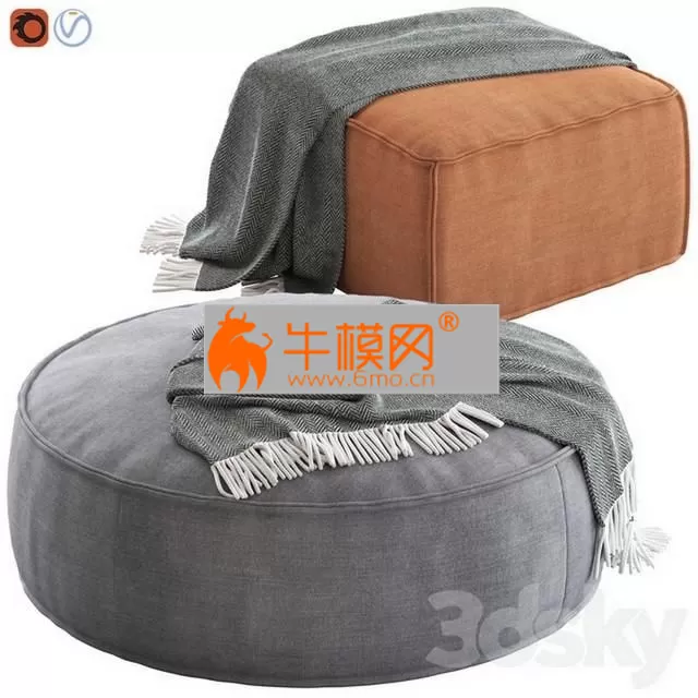 Globewest Orlando Seamed Ottoman – 1873 Globewest Orlando Seamed Ottoman – 1873